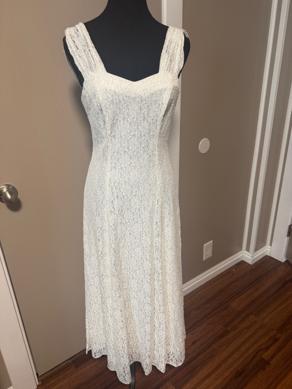 Scarlett Ivory Lace A-Line Wedding Dress with Braided Straps